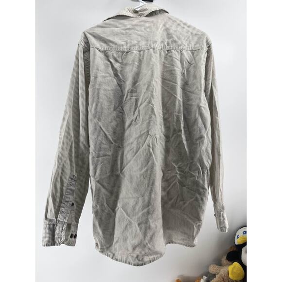 Wrangler Men's Large Gray Pinstripe Long Sleeve Shirt - Picture 4 of 4